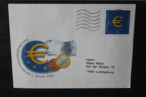 Umschlag mit Sonderwertstempel; USo 33; Euro-Bargeldeinführung 2002