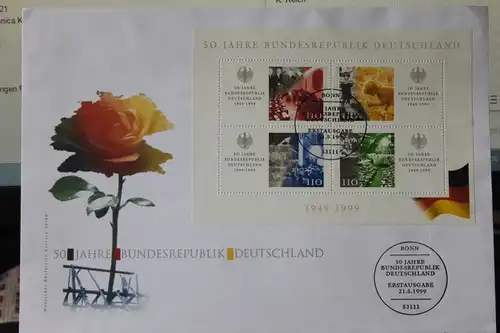 Ersttagsbrief Künstler- Ersttagsbrief FDC der Deutsche Postphilatelie: 50 Jahre BRD