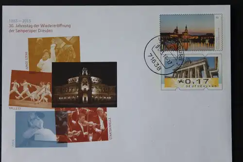 Umschlag mit Sonderwertstempel; USo 349, Semperoper Dresden, 2015