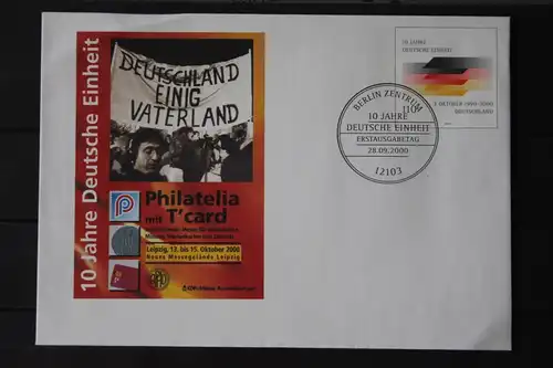 Umschlag mit Sonderwertstempel; USo 16; 10 Jahre Deutsche Einheit