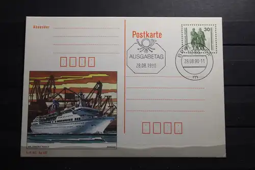 Bildpostkarte Bauwerke; MS Arcona Rostock; Neue Währung