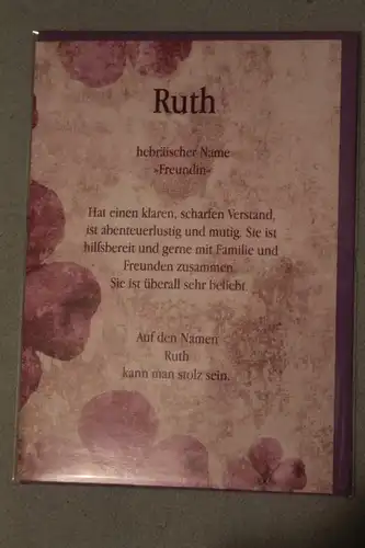 Ruth, Namenskarte, Geburtstagskarte, Glückwunschkarte, Personalisierte Karte

