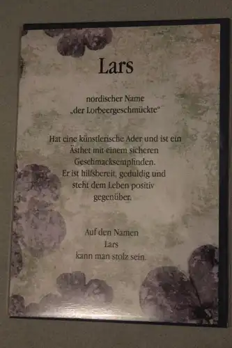 Lars, Namenskarte, Geburtstagskarte, Glückwunschkarte, Personalisierte Karte

