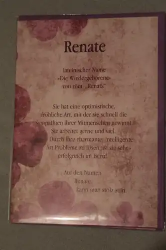Renate, Namenskarte, Geburtstagskarte, Glückwunschkarte, Personalisierte Karte


