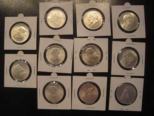 Komplette Serie der 2 ÖS-Gedenkmünzen, 1. Republik in Stempelglanz