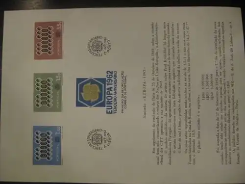 Amtl. Ankündigungsblatt der Portugiesischen Post CEPT 1962 Michel-Nr. 927-29