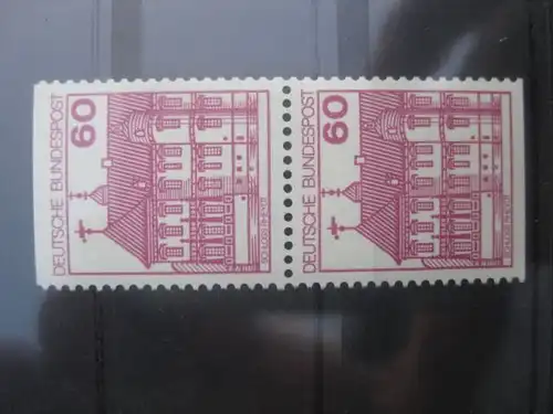 Bund Burgen & Schlösser Alte Fluoreszenz C/D Paar ** Michel-Nr. 1028