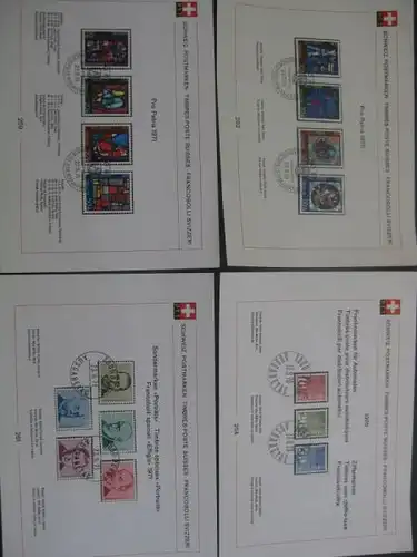 7 Ersttagsblätter aus 1970,1971 und 1972 Schweiz Jubiläumsgeschenk der PTT 1993