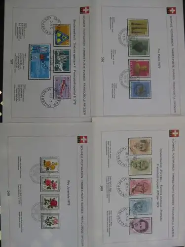 4 Ersttagsblätter aus 1972 Schweiz