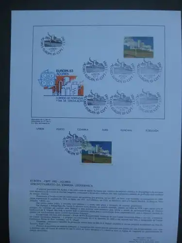 Amtl. Ankündigungsblatt Azoren CEPT 1983 Michel-Nr. 356