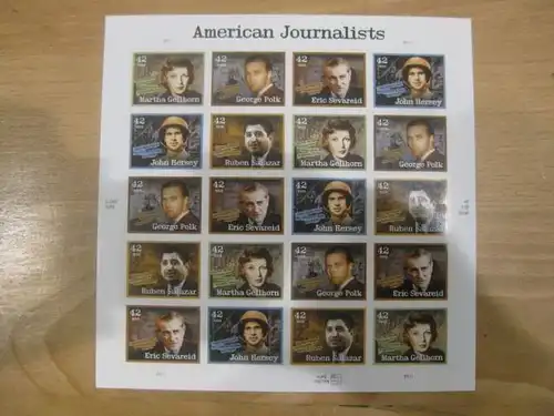 USA Kleinbogen 2008 ** American Journalists; 20 Marken