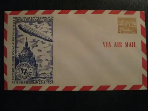 Berlin Privatganzsache Luftpostbrief mit LZ 3 - Motiv