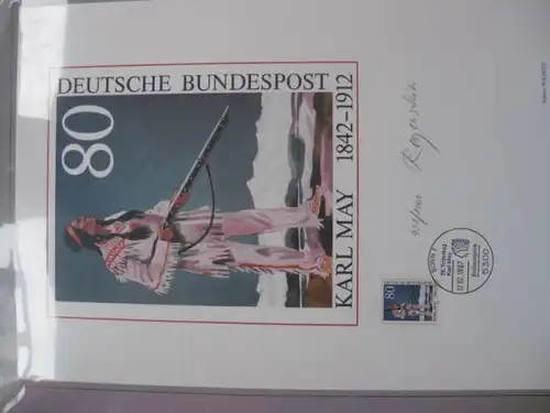 Künstleredition ;Karl May 1987 ; Handsigniert und numeriert 951/1000, Briefmarkengrafik