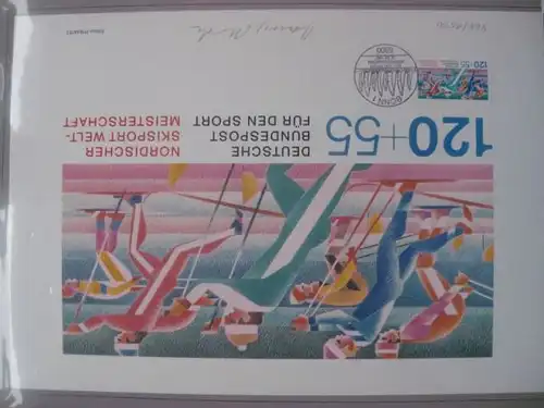 Künstleredition Für den Sport 1987; Handsigniert und numeriert 466/1000, Briefmarkengrafik