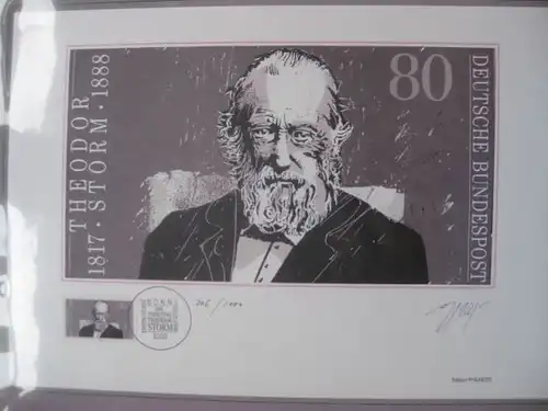 Künstleredition ;Theodor Storm von 1988; Handsigniert und numeriert 206/1000