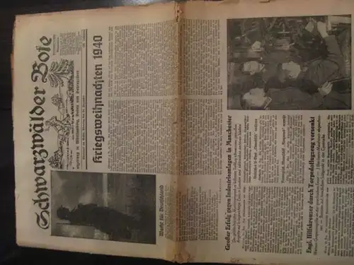 Schwarzwälder Bote Oberndorf 24. 12. 1940 24. Dezember 1940 Tageszeitung Geburtstagszeitung