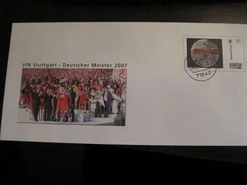 Ganzsache Plusbrief ;VfB Stuttgart-Deutscher Meister 2007