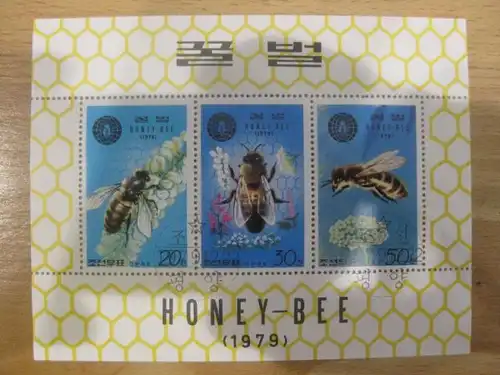 Kleinbogen Honigbiene Nordkorea 1979 gestempelt