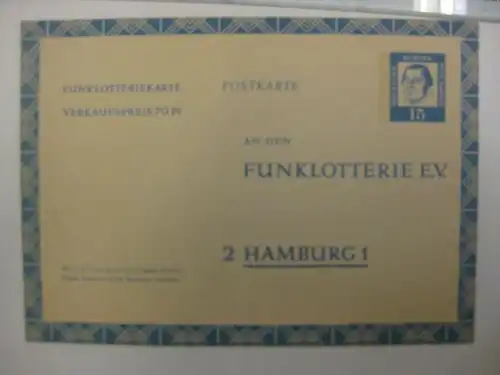 Berlin FUNKLOTTERIE Ganzsache Nr. 7 *