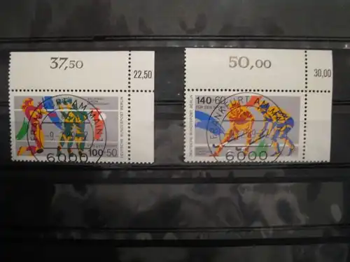 Korrigierter Bogenwertzählersatz Berlin Nr.836-7 Ersttagsstempel Frankfurt &quot;Sportmarken 1989