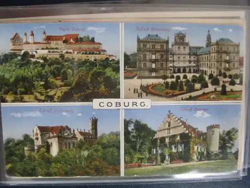 Coburg Vier Schlösser auf 4-Bildkarte von 1922