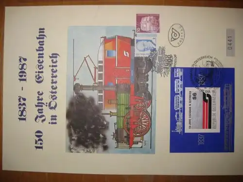 Gedenkblatt 150 Jahre Eisenbahn in Österreich