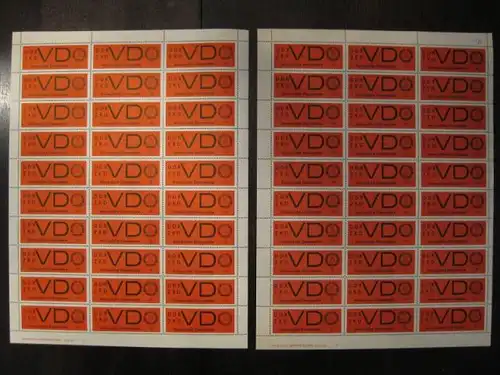 2 Komplette Bogen DDR-Dienst-/Verwaltungspost, postfriscg Mi.-Nr. D 3 x und D 3 y