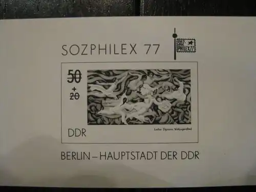 Schwarzdruck des DDR Block 48 Sozphilex 1977