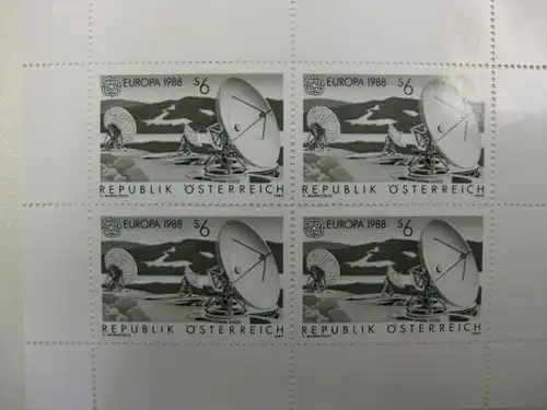 Amtlicher Schwarzdruck der EUROPA-Marken CEPT Österreich 1988, postfrisch (*) ohne Gummi, wie veraus