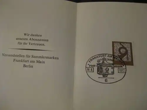 1972 Klappkarte Jahresgabe der Versandstelle