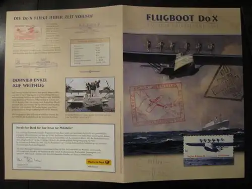 Amtl. Faltblatt der Deutsche Post Flugboot &quot;Do X&quot; - Tag der Briefmarke 2004