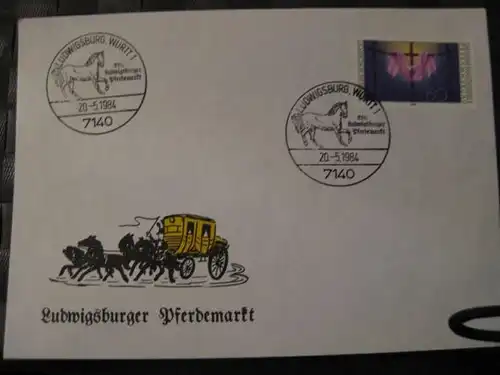 Schmuckbrief ;Ludwigsburger Pferdemarkt 1984