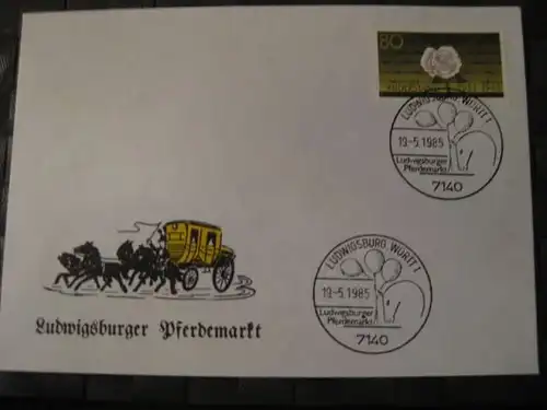 Schmuckbrief ;Ludwigsburger Pferdemarkt 1985