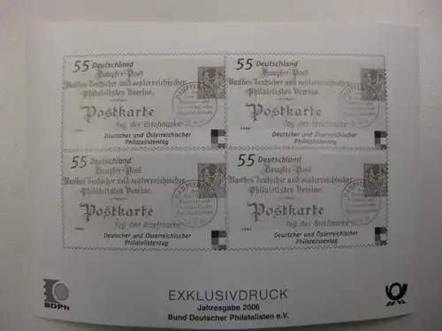 Jahresgabe des BDPh 2006 Exclusivdruck Viererblock Mi.-Nr. 2565