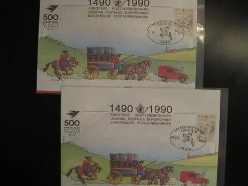 Amtl. Blätter der Belgischen Post ;500 Jahre Europäische Postverbindungen;Stempel Essen und Wien