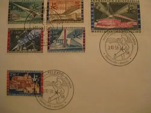 Belgien Brief mit Mi.-Nr. 1094-99 mit Sonderstempel