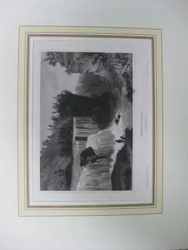 Stich des Trenton Wasserfalles bei New York des Bibliographischen Institutes Hildburghausen (BI)