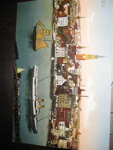 Kiel, Hafen, ca. 1915, Colorkarte als Feldpostkarte gelaufen