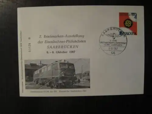 Gedenkbrief Eisenbahner-Philatelie Saarbrücken