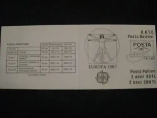 Markenheft Türk. Zypern CEPT 1987,** MH 1