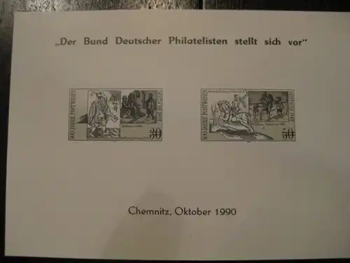 Schwarzdruck DDR Michel-Nr. 3354-55 \"500 Jahre Europäische Postverbindungen\"