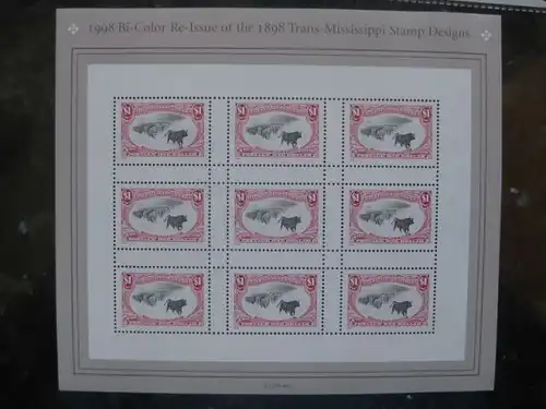 Kleinbogen Bi-Color Re-Issue of the 1898 Trans-Missisippi Stamp Designs ** von 1998