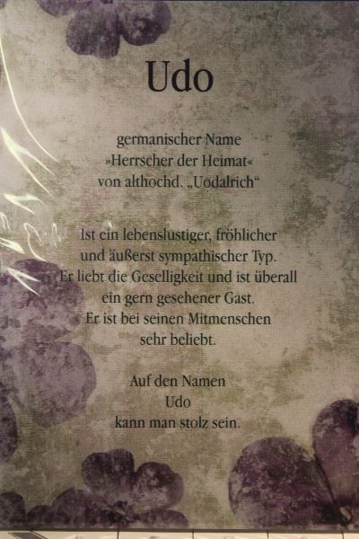 Udo, Namenskarte.. Sammeln & Seltenes günstig
