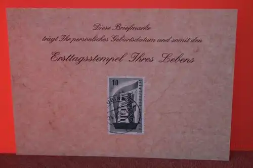 24.12.1956; Geburtstagskarte- Ersttagskarte - Diese Briefmarke trägt Ihr persönliches Geburtsdatum und somit den Ersttagsstempel Ihres Lebens