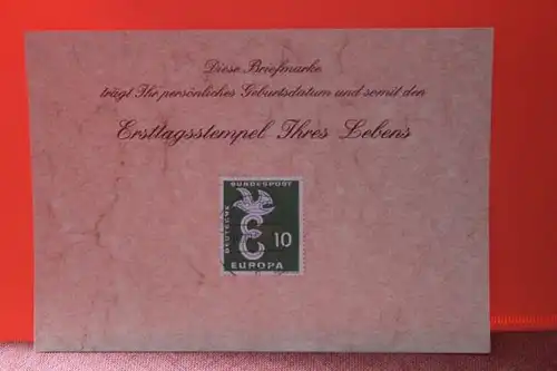 10.10.1958; Geburtstagskarte- Ersttagskarte - Diese Briefmarke trägt Ihr persönliches Geburtsdatum und somit den Ersttagsstempel Ihres Lebens