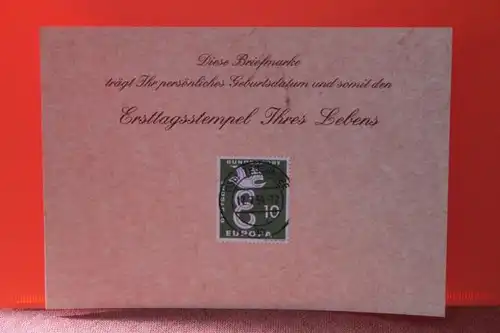 17.7.1959; Geburtstagskarte- Ersttagskarte - Diese Briefmarke trägt Ihr persönliches Geburtsdatum und somit den Ersttagsstempel Ihres Lebens