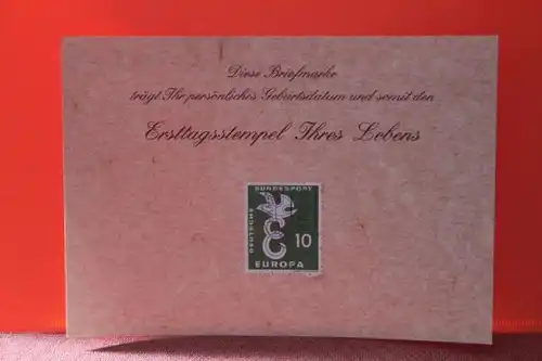 14.10.1959; Geburtstagskarte- Ersttagskarte - Diese Briefmarke trägt Ihr persönliches Geburtsdatum und somit den Ersttagsstempel Ihres Lebens