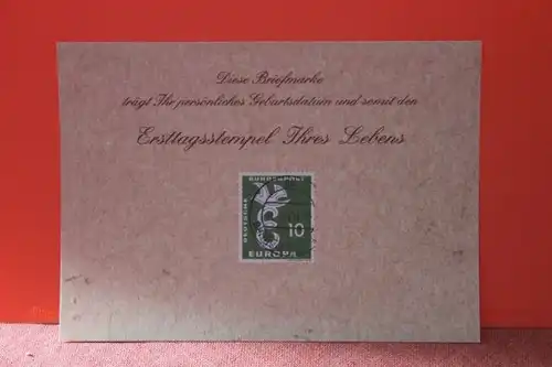 6.11.1959; Geburtstagskarte- Ersttagskarte - Diese Briefmarke trägt Ihr persönliches Geburtsdatum und somit den Ersttagsstempel Ihres Lebens