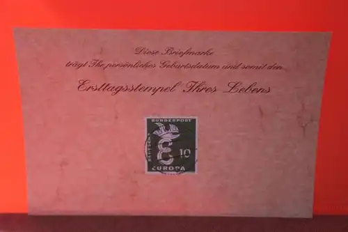 8.1.1960; Geburtstagskarte- Ersttagskarte - Diese Briefmarke trägt Ihr persönliches Geburtsdatum und somit den Ersttagsstempel Ihres Lebens