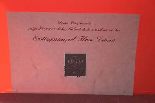 17.10.1960; Geburtstagskarte- Ersttagskarte - Diese Briefmarke trägt Ihr persönliches Geburtsdatum und somit den Ersttagsstempel Ihres Lebens